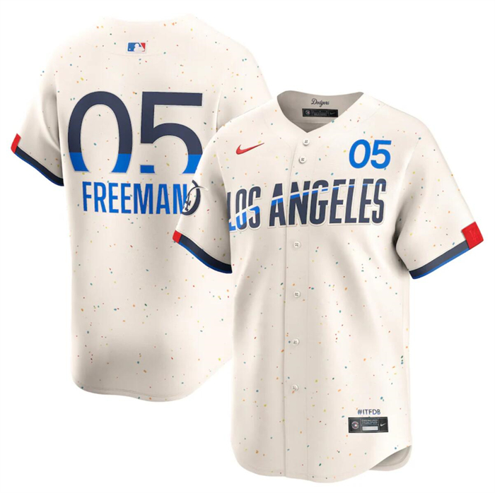 Youth Los Angeles Dodgers #5 Freddie Freeman Cream 2024 City Connect Limited Stitched Baseball Jersey